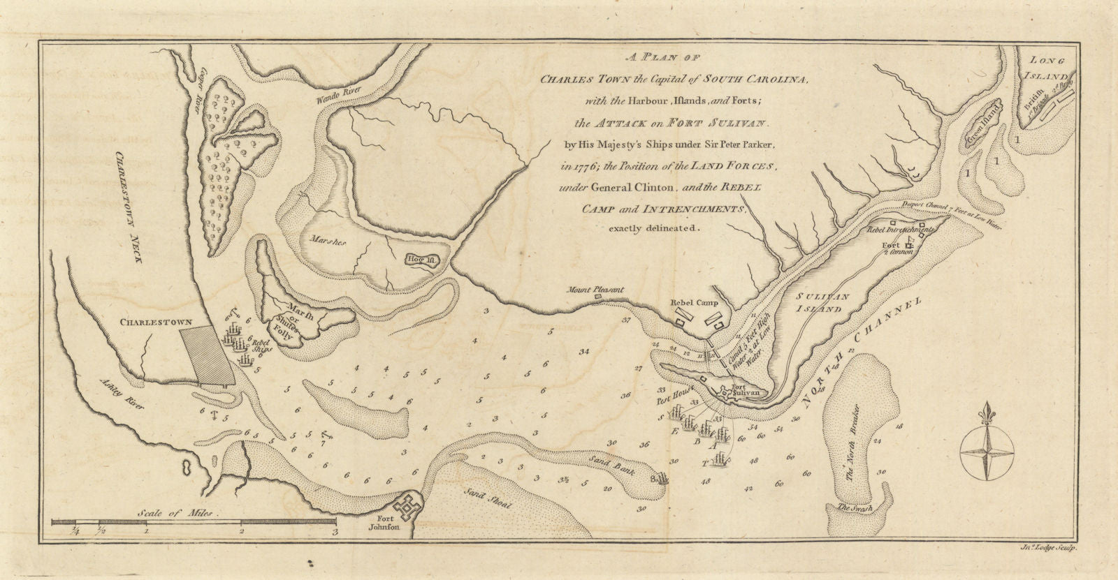 A Plan of Charles Town the Capital of South Carolina… Charleston. LODGE 1780 map